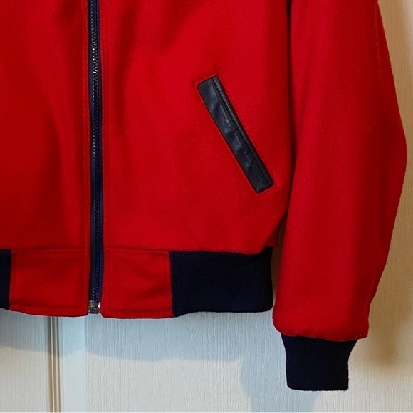 Vintage Green Mountain Woolen Reversible Bomber Varsity Style Jacket Medium - Picture 8 of 13